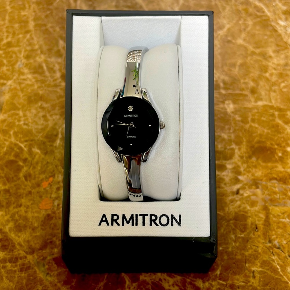 Armitron Women's Genuine Diamond Dial Bangle Watch, 75/5327